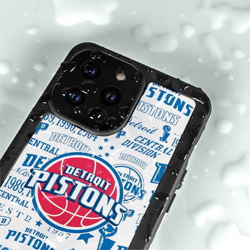 NBA Detroit Pistons Historic Blast iPhone 14 Pro Max Waterproof Case