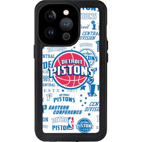 NBA Detroit Pistons Historic Blast iPhone 14 Pro Waterproof Case