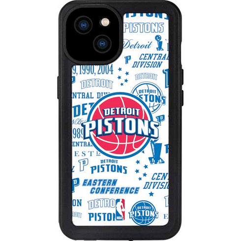 NBA Detroit Pistons Historic Blast iPhone 15 Plus Waterproof Case