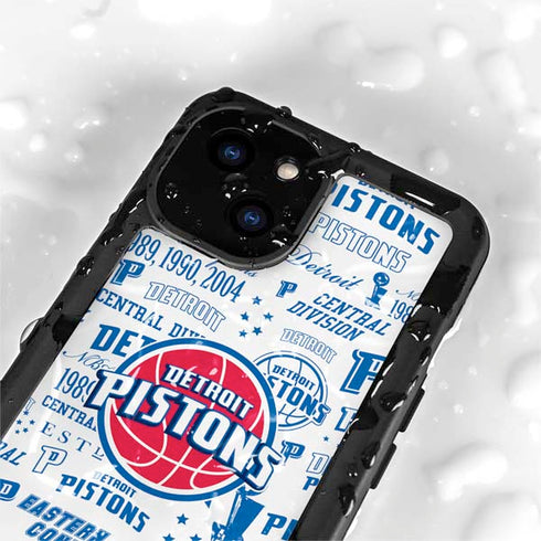 NBA Detroit Pistons Historic Blast iPhone 15 Plus Waterproof Case