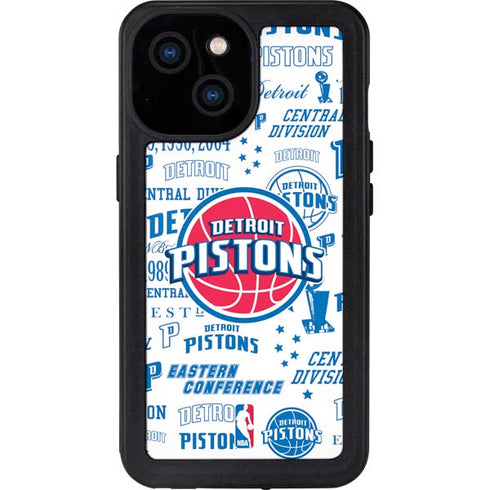 NBA Detroit Pistons Historic Blast iPhone 15 Waterproof Case