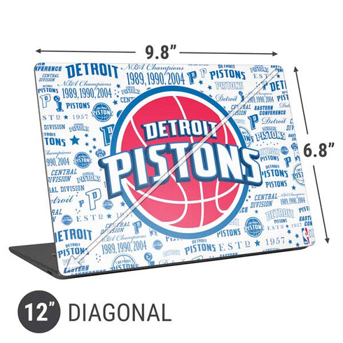 NBA Detroit Pistons Historic Blast Universal Laptop 12in (9.8 x 6.8in) Skin