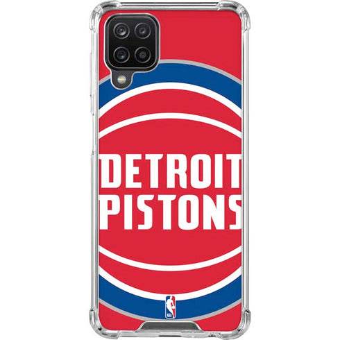 NBA Detroit Pistons Large Logo Galaxy A12 Clear Case