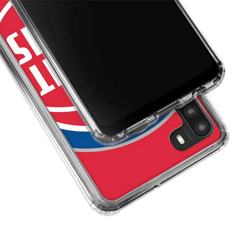 NBA Detroit Pistons Large Logo Galaxy A21 Clear Case