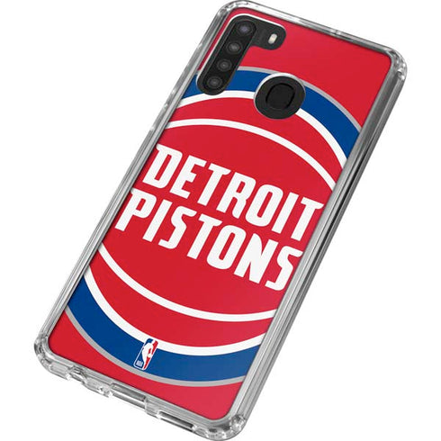 NBA Detroit Pistons Large Logo Galaxy A21 Clear Case