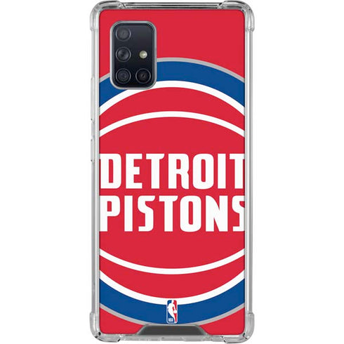 NBA Detroit Pistons Large Logo Galaxy A71 5G Clear Case