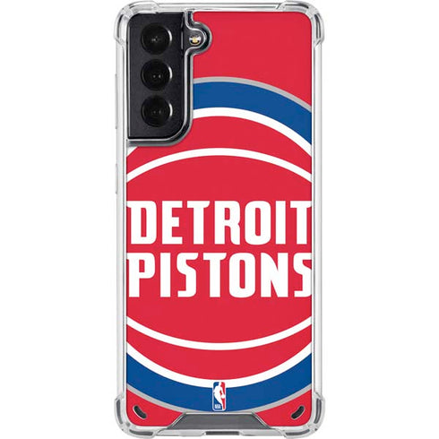 NBA Detroit Pistons Large Logo Galaxy S21 5G Clear Case