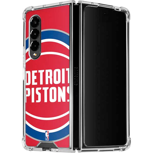NBA Detroit Pistons Large Logo Galaxy Z Fold4 5G Clear Case