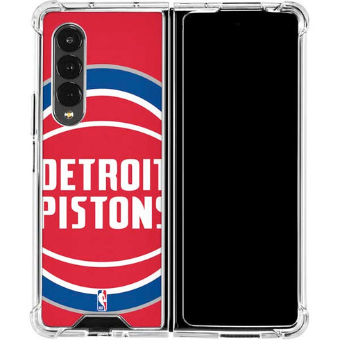 NBA Detroit Pistons Large Logo Galaxy Z Fold4 5G Clear Case