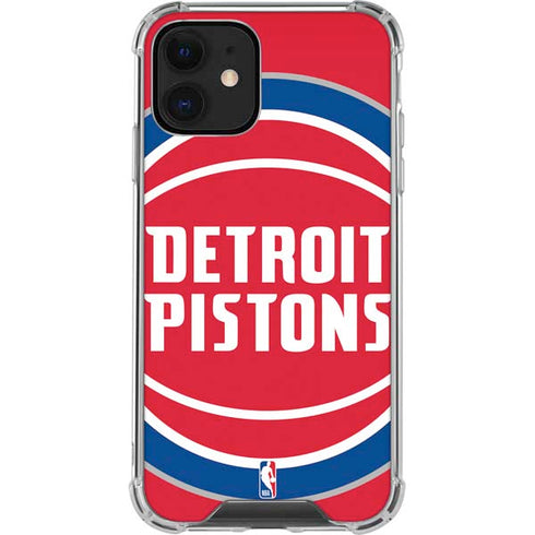 NBA Detroit Pistons Large Logo iPhone 12 Clear Case