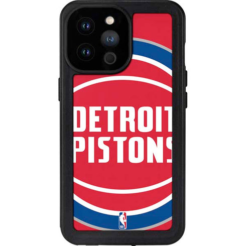 NBA Detroit Pistons Large Logo iPhone 14 Pro Max Waterproof Case