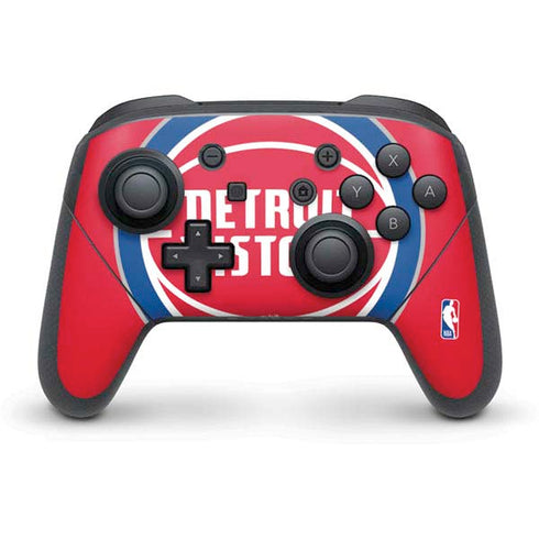 NBA Detroit Pistons Large Logo Nintendo Switch Pro Controller Skin