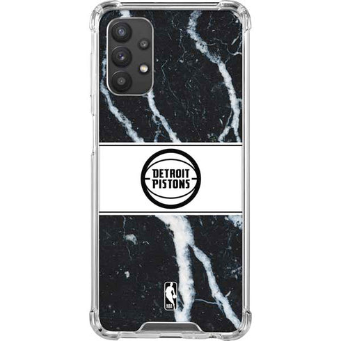 NBA Detroit Pistons Marble Galaxy A32 5G Clear Case