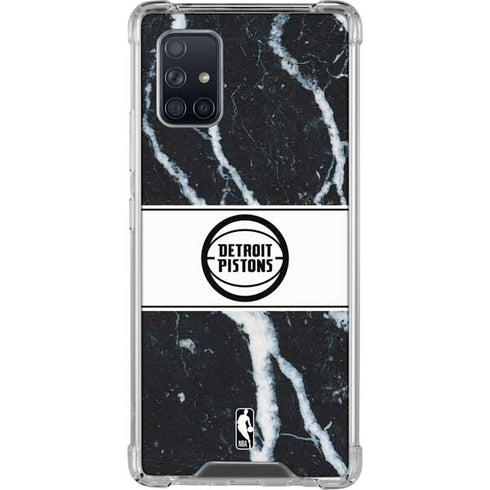 NBA Detroit Pistons Marble Galaxy A71 5G Clear Case