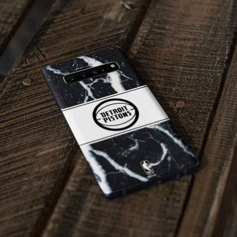 NBA Detroit Pistons Marble Galaxy S10 Plus Skin
