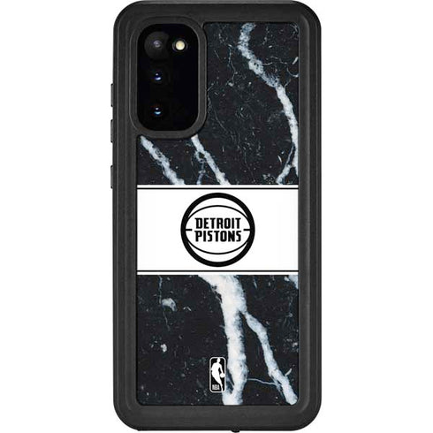 NBA Detroit Pistons Marble Galaxy S20 Waterproof Case