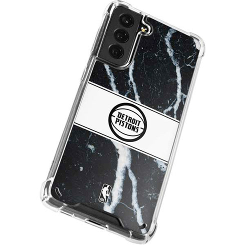 NBA Detroit Pistons Marble Galaxy S21 5G Clear Case