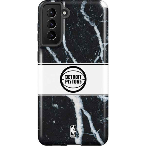 NBA Detroit Pistons Marble Galaxy S21 FE Pro Case