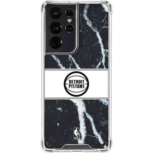 NBA Detroit Pistons Marble Galaxy S21 Ultra 5G Clear Case