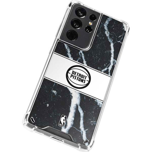 NBA Detroit Pistons Marble Galaxy S21 Ultra 5G Clear Case