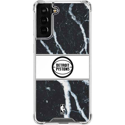 NBA Detroit Pistons Marble Galaxy S22 Plus Clear Case