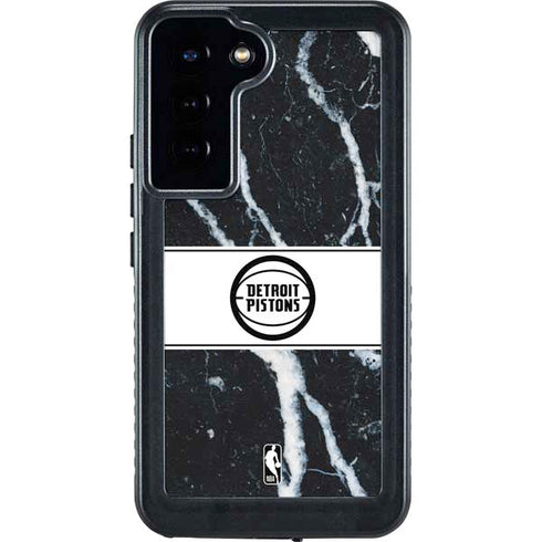 NBA Detroit Pistons Marble Galaxy S23 Plus Waterproof Case