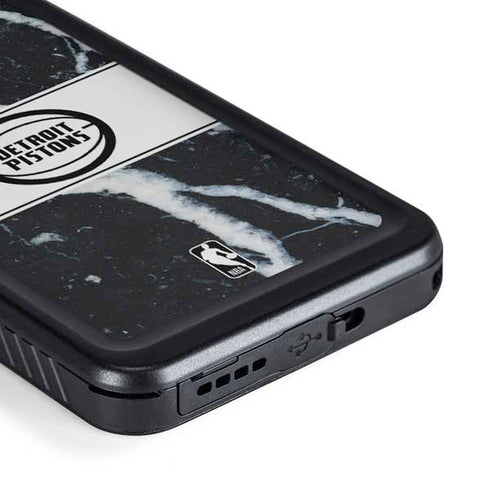 NBA Detroit Pistons Marble Galaxy S23 Plus Waterproof Case