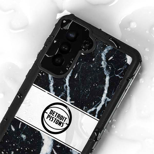 NBA Detroit Pistons Marble Galaxy S23 Waterproof Case
