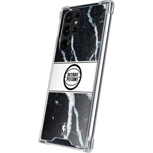 NBA Detroit Pistons Marble Galaxy S24 Ultra Clear Case