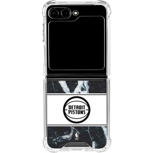 NBA Detroit Pistons Marble Galaxy Z Flip5 5G Clear Case