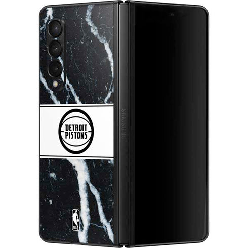 NBA Detroit Pistons Marble Galaxy Z Fold3 5G Skin