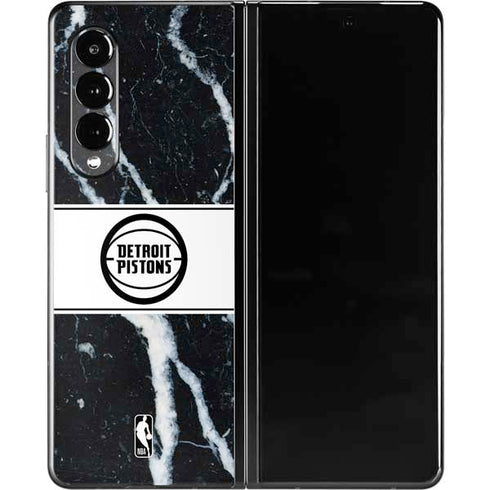 NBA Detroit Pistons Marble Galaxy Z Fold3 5G Skin