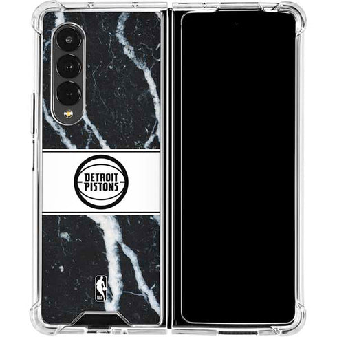 NBA Detroit Pistons Marble Galaxy Z Fold4 5G Clear Case