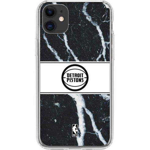 NBA Detroit Pistons Marble iPhone 11 Clear Case