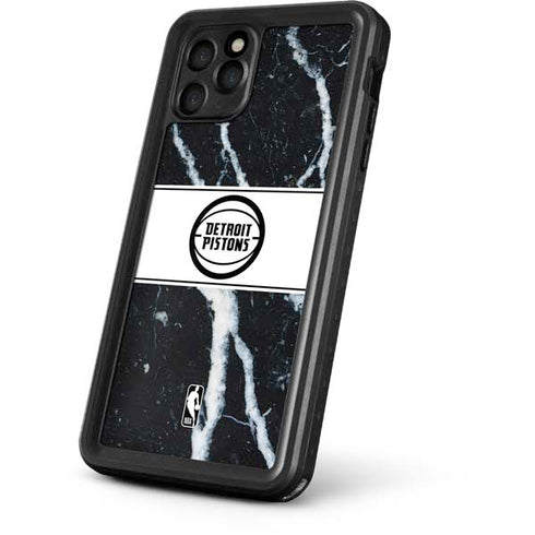 NBA Detroit Pistons Marble iPhone 11 Pro Waterproof Case