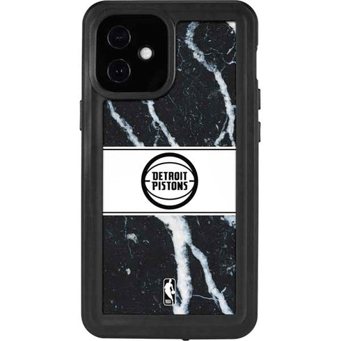 NBA Detroit Pistons Marble iPhone 12 Mini Waterproof Case
