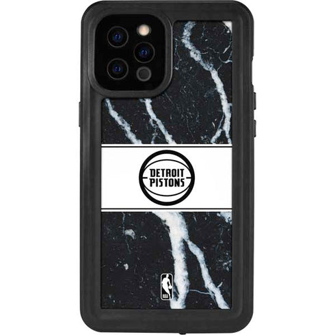 NBA Detroit Pistons Marble iPhone 12 Pro Max Waterproof Case