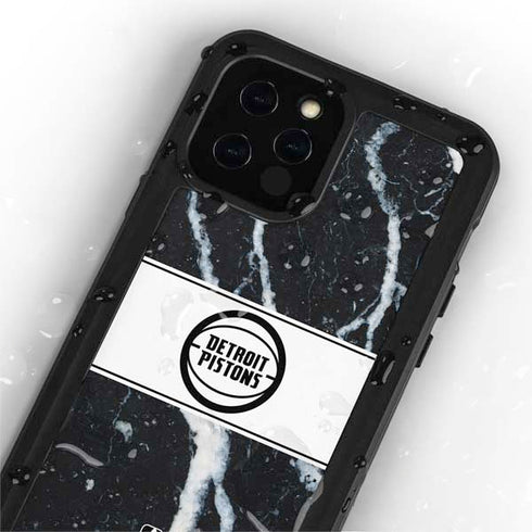 NBA Detroit Pistons Marble iPhone 12 Pro Waterproof Case