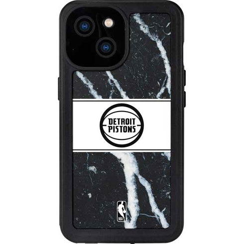 NBA Detroit Pistons Marble iPhone 13 Mini Waterproof Case