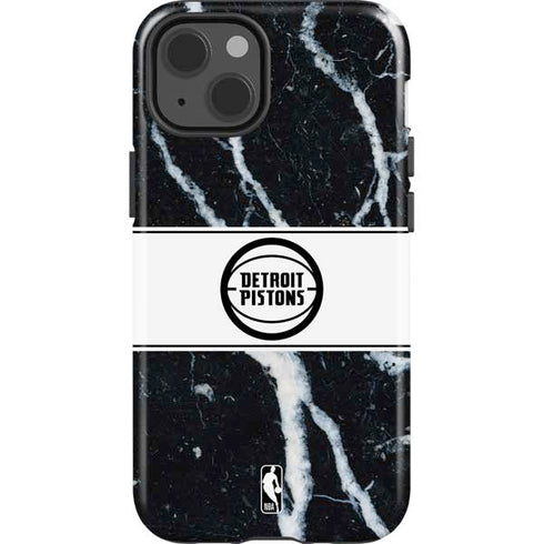 NBA Detroit Pistons Marble iPhone 15 Impact Case