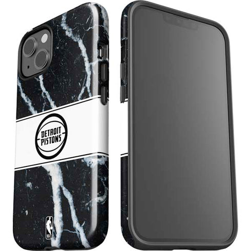 NBA Detroit Pistons Marble iPhone 15 Impact Case