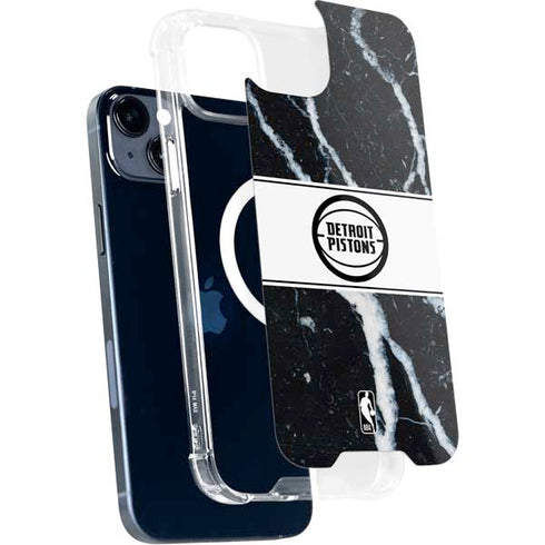 NBA Detroit Pistons Marble iPhone 15 Plus MagSafe Case