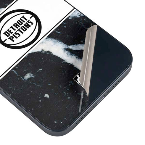 NBA Detroit Pistons Marble iPhone 15 Plus Skin