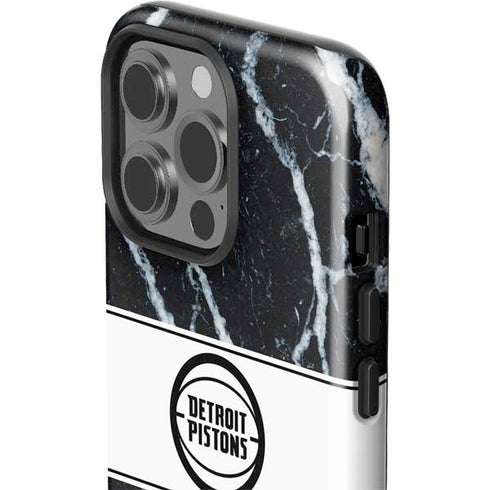NBA Detroit Pistons Marble iPhone 15 Pro Impact Case