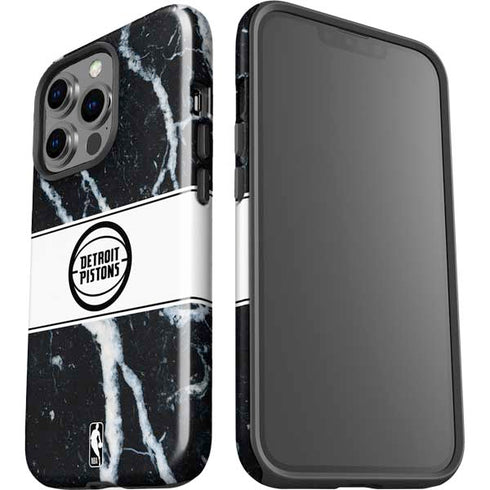 NBA Detroit Pistons Marble iPhone 14 Pro Impact Case