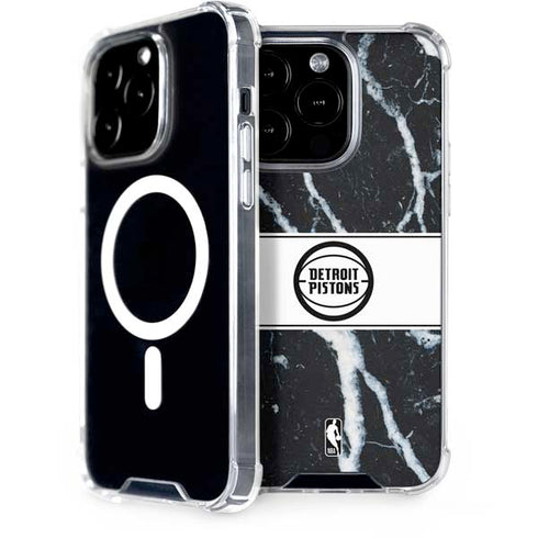 NBA Detroit Pistons Marble iPhone 15 Pro MagSafe Case