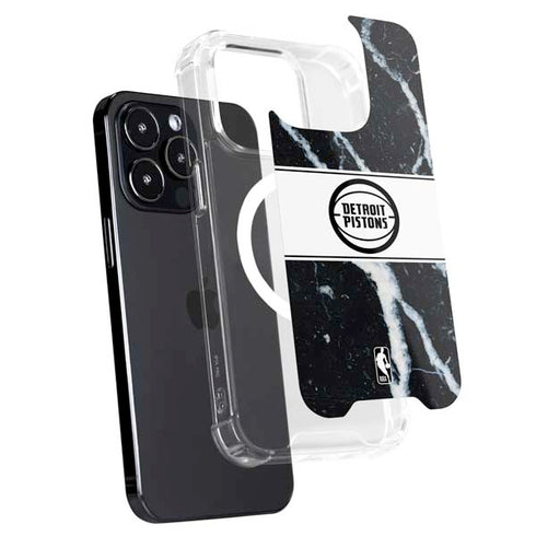 NBA Detroit Pistons Marble iPhone 15 Pro MagSafe Case