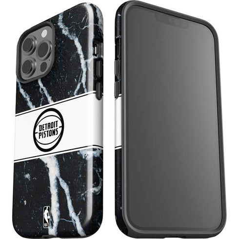 NBA Detroit Pistons Marble iPhone 14 Pro Max Impact Case