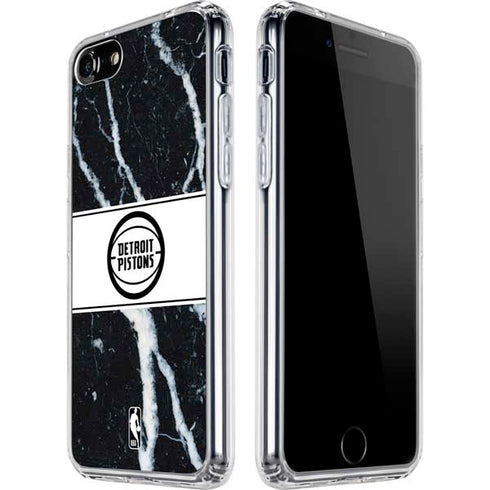 NBA Detroit Pistons Marble iPhone SE (2nd & 3rd Gen) Clear Case