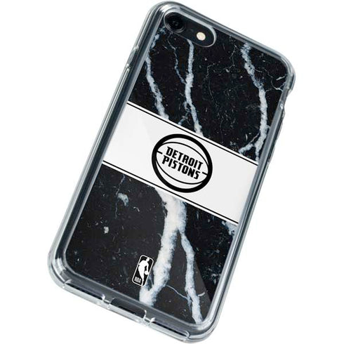 NBA Detroit Pistons Marble iPhone SE (2nd & 3rd Gen) Clear Case